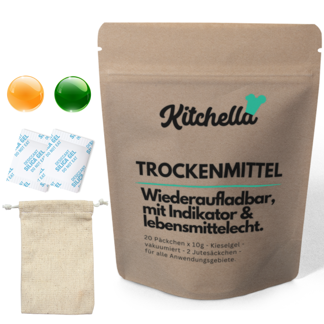 Kitchella Trockenmittel - Wiederverwendbares Kieselgel (20x10g) - Mit